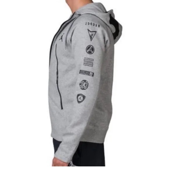 NIKE AIR JORDAN SWEATSHIRT FULL ZIP HOODIE GREY SZ M JACKET - Picture 2 of 13
